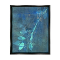 Layered Abstract Botanical Leaves Botanical & Floral Graphic Art Jet Black Framed Art Print Wall Art
