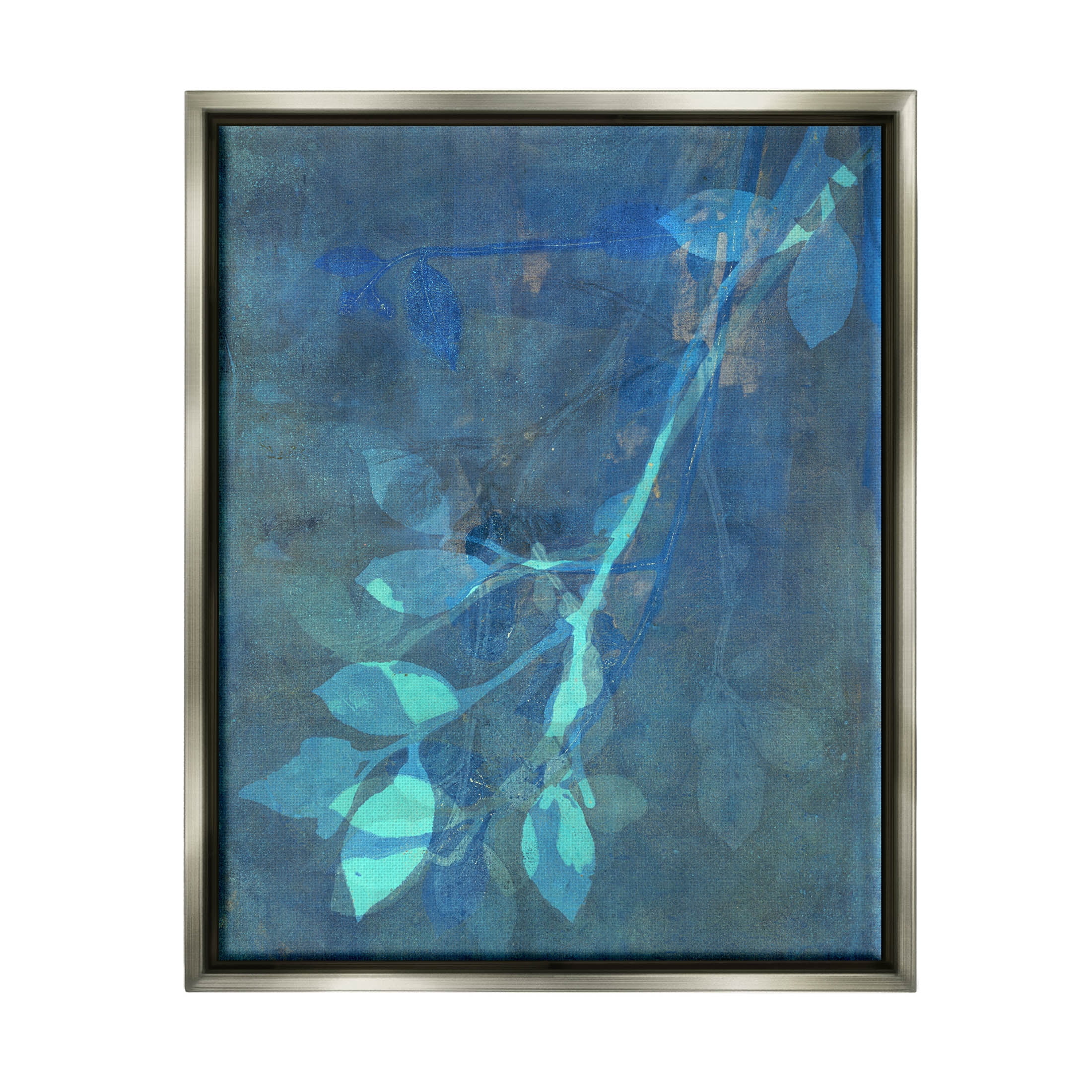 Layered Abstract Botanical Leaves Botanical & Floral Graphic Art Luster Gray Framed Art Print Wall Art