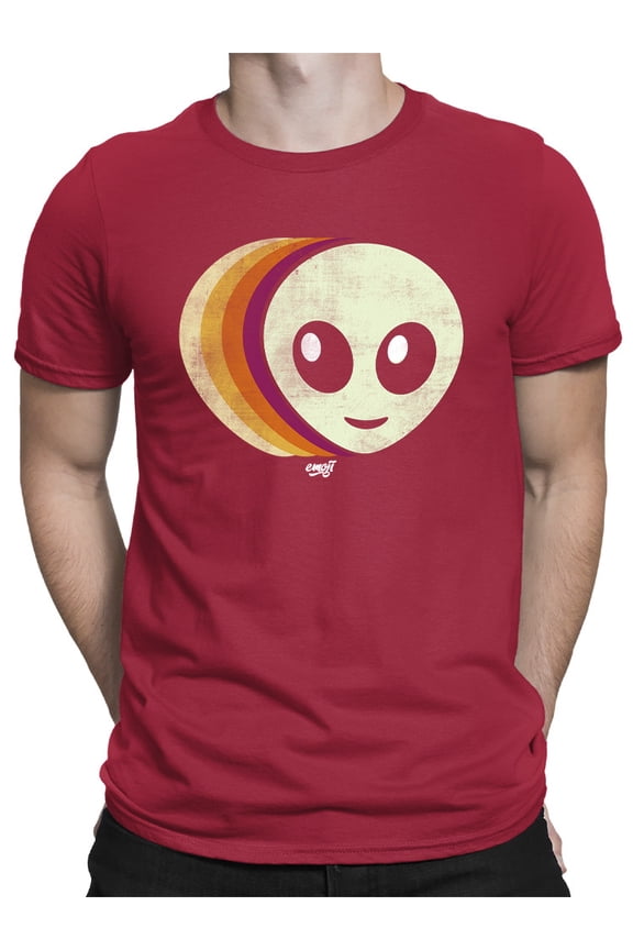 Layered Alien Emoji Vibes - Retro Galactic Graphic Men's T-shirt