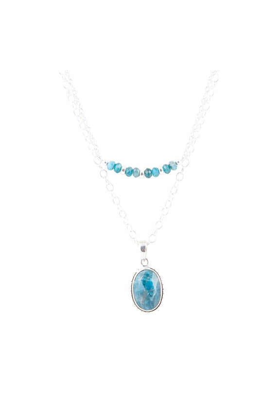 Layered Blue Apatite and Sterling Silver Necklace