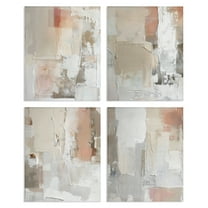Stupell Industries Layered Blush Abstracts 4 Piece Canvas Wall Art Set, design by Riley B