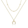 thumbnail image 1 of Turandoss Layered Chain Crescent 14K Gold Plated Long Necklace Stack for Women Adjustable Moon Pendant Chain Trendy Personalized Jewelry Birthday Gifts for Women Her, 1 of 7