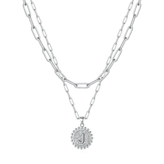 Turandoss 14K Gold Plated Layering Initial Pendant Necklace for Women Adjustable Paperclip Link Personalized Jewelry Birthday Gifts Wedding Gifts for Women Bride Wife Girlfriend Gifts