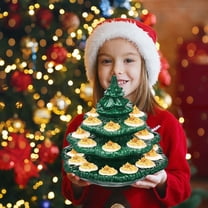 Layered Deviled Egg Christmas Tree, Resin Christmas Tree Deviled Egg Platter, Holiday Deviled Oval Tray with Lid Reusable