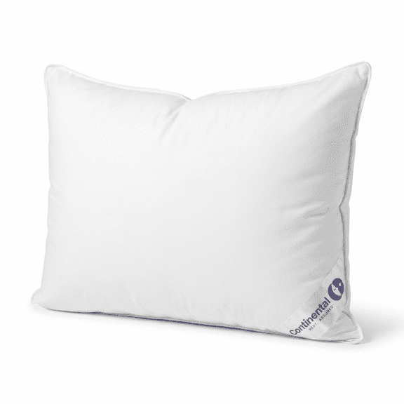 Continental Bedding Hotel-Inspired Layered Down and Feather Pillow – Medium Firm Support, Side Sleeper Design, 300 Thread Count Cotton Cover