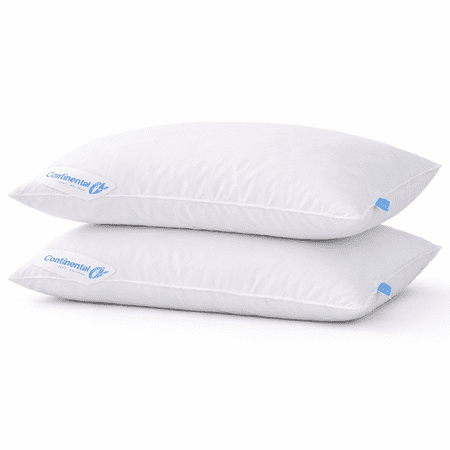 Layered (Sandwich-Style) Down and Feather Pillow – Medium Firm Support, Side Sleeper Design, 300 Thread Count Cotton Cover
