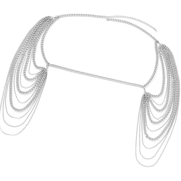 Layered Elegant Neck Chain Luxurious Necklace Innovative Tassels Collar Jewelry Polished Crossover Shoulder Chain Body Chain[y655]