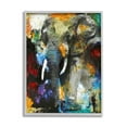 thumbnail image 1 of Layered Elephant Bold Wildlife Abstract Graphic Art Gray Framed Art Print Wall Art, 1 of 7