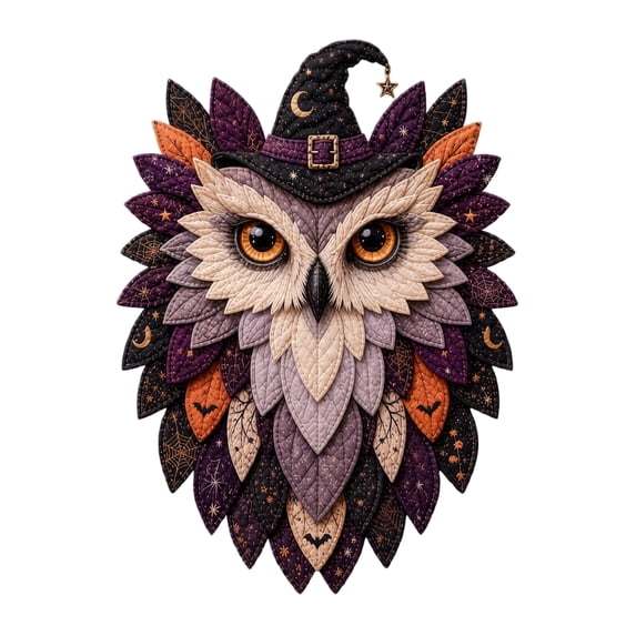 Layered Fabric Owl Wall Art DIY Kit, 3D Textured Fabric Art Kit with Feathers, Relaxing Craft for Craft Lovers, Living Room & Craft Room Decor