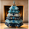 thumbnail image 1 of Layered Fabric Tree Ornament DIY Sewing Kit,DIY Quilted Christmas Tree Kit, Seasonal Patchwork Style, Handmade Craft With Buttons, Holiday Home Tabletop Decor, 1 of 6