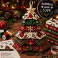 thumbnail image 1 of Layered Fabric Tree Ornament DIY Sewing Kit with Button & Hanging，8 Inch Christmas Tree Handmade Decor for Beginner Friendly Gift, 1 of 9