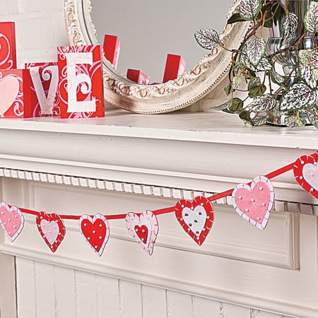 Layered Felt Heart Garland - Home Decor - 1 Piece