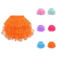 thumbnail image 1 of Layered Flowy Tutu Skirt for Girls, Flared Puffy Dance Skirt with Satin Waistband, Short Hem Ruffle Party Skirt for Recital, Carnival, Dress Up Play, 1 of 4