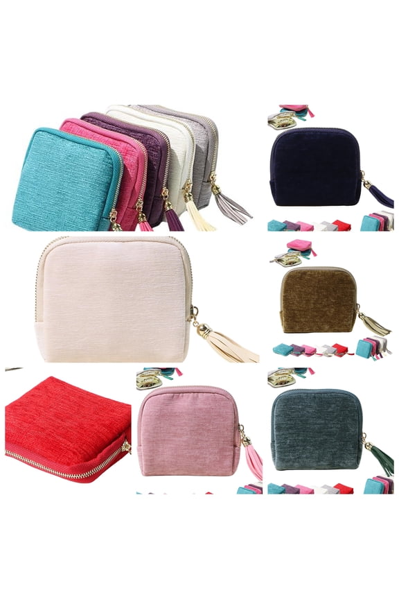 Layered Fringe Jewelry Organizer Pouch for Earrings Rings Necklaces Bracelets and Small with Five Compartments Travel Storage