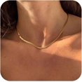 thumbnail image 1 of Layered Gold Necklaces Non Tarnish- Chunky 14k Gold Plated Herringbone/Snake/Rope/Box/Cuban Link Chain for Women Waterproof Layering Stack Choker Necklace Trendy Dainty Tarnish Free Gold Jewelry Set, 1 of 14