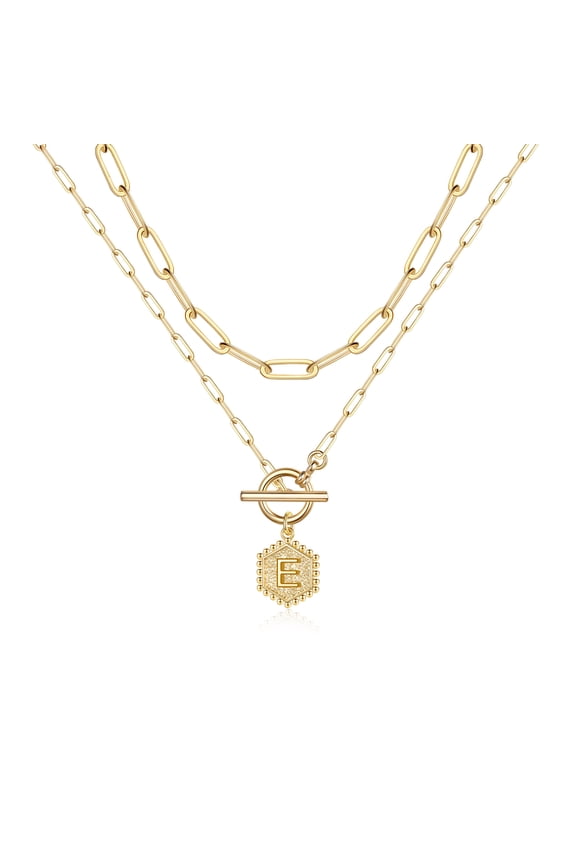 Layered Gold Necklaces for Women 14K Gold Plated Paperclip Chain Necklace Gold Necklace Toggle Clasp Layering Necklaces
