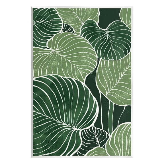 Layered Green Leaf Nature Botanical & Floral Graphic Art Unframed Art Print Wall Art