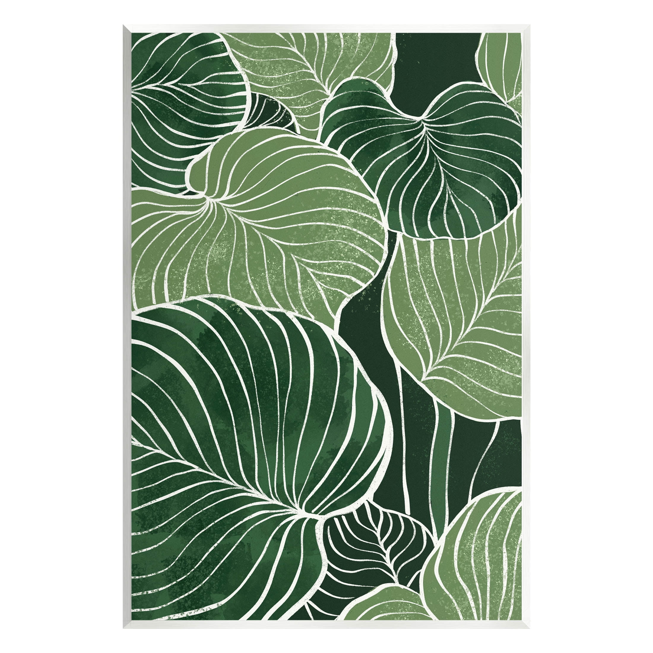 Layered Green Leaf Nature Botanical & Floral Graphic Art Unframed Art Print Wall Art