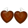 thumbnail image 1 of Layered Heart Dangle-Earrings Orange & Silver-Tone Colored #LQE3943, 1 of 2