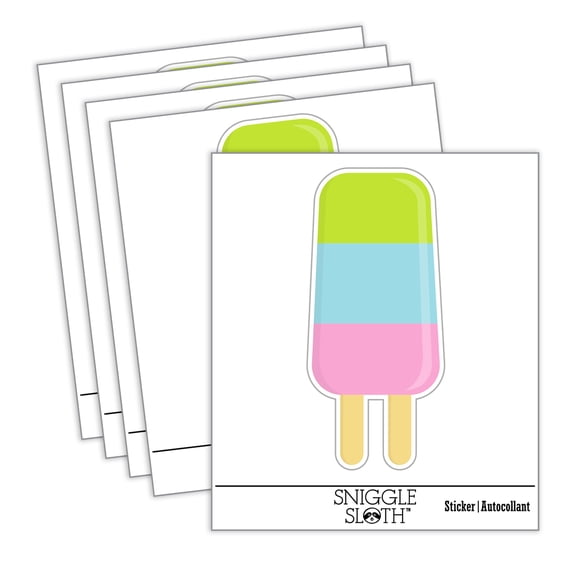 Layered Ice Cream Bar Frozen Treat Popsicle Car Window Bumper Water Bottle Phone Tablet Laptop Waterproof Vinyl Decal Sticker Set 5-Pack - Gloss Finish - 2.0"