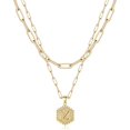 Layered Initial Necklaces For Women, Gold Necklace For Women 14K Solid