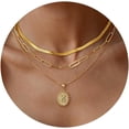 thumbnail image 1 of Layered Initial Necklaces for Women - 14K Gold Plated Layered Necklaces for Women Letter Necklace Snake Paperclip Chain Necklace Gold Necklace Gold Jewelry for Women Gifts, 1 of 2