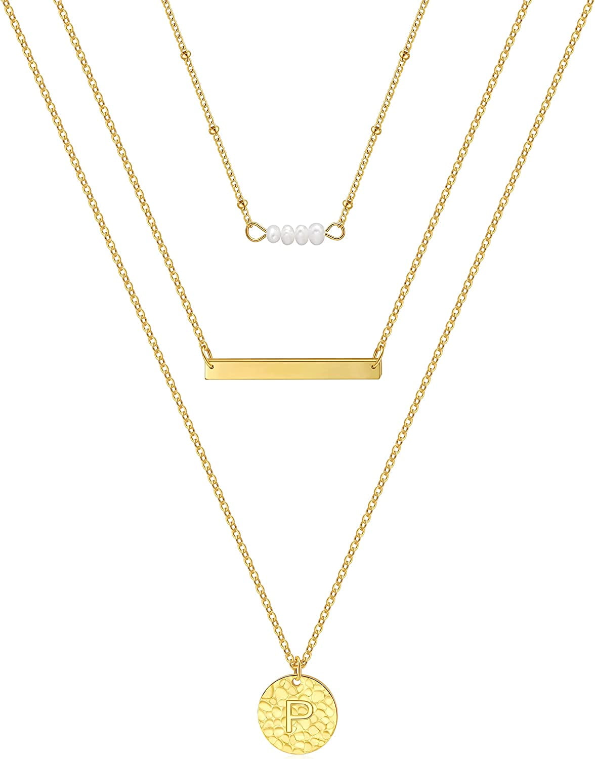 Inez Initial Necklace - 14K Solid Gold - Oak & Luna