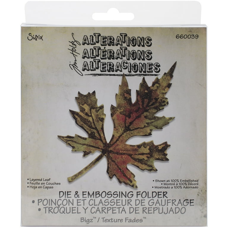Sizzix Layered Leaf Bigz Die with A2 Texture Fades Folder by
