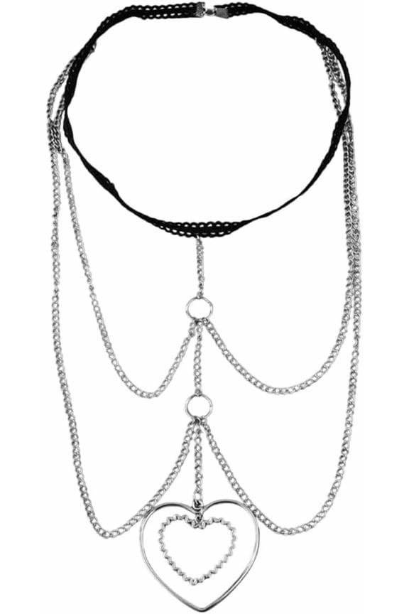 Layered Leg Chain Heart Shape Elastic Thigh Chains Silver Alloy Boho Sexy Love Summer Beach Bikini Multilayer Body Jewelry Bulk
