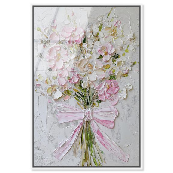 Layered Lily Framed High-Gloss Acrylic Glass Wall Art Nature Wall Decor by Art Remedy, White Frame, 36 x 54