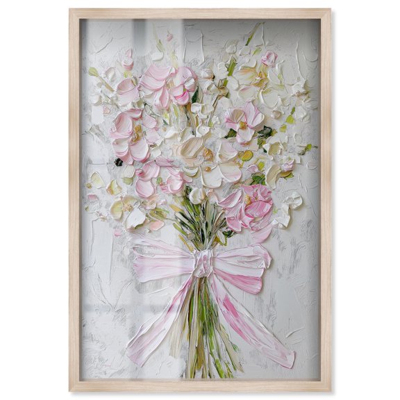 Layered Lily Shadowbox Print Nature Wall Decor by Art Remedy, Blonde Frame, 16 x 24