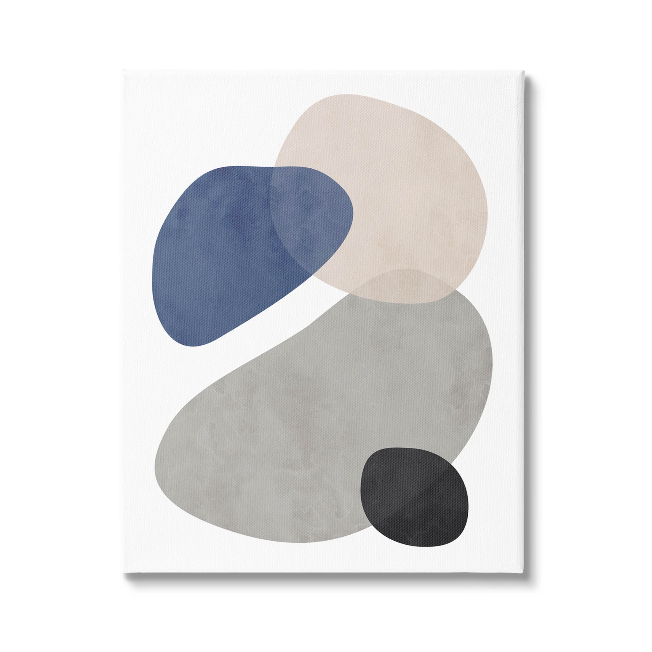 Layered Minimal Oblong Forms Abstract Graphic Art Gallery Wrapped Canvas Print Wall Art