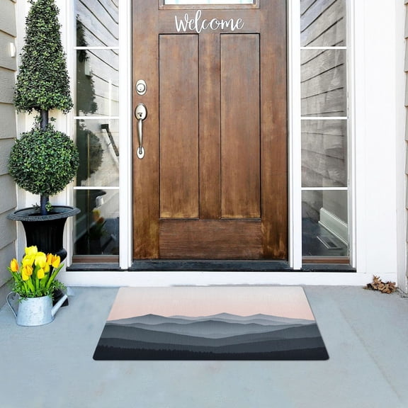 Layered Mountain Versatile Absorbent Door Mat, Non-Slip, Easy to Clean 32''x20''