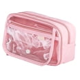 thumbnail image 1 of Layered Multi Compartment Pen Case With Transparent Front Bag, Durable Waterproof Fabric, And Smooth Zipper Closure, Large Capacity Organizer For Pens, Erasers, And Notes, 1 of 6