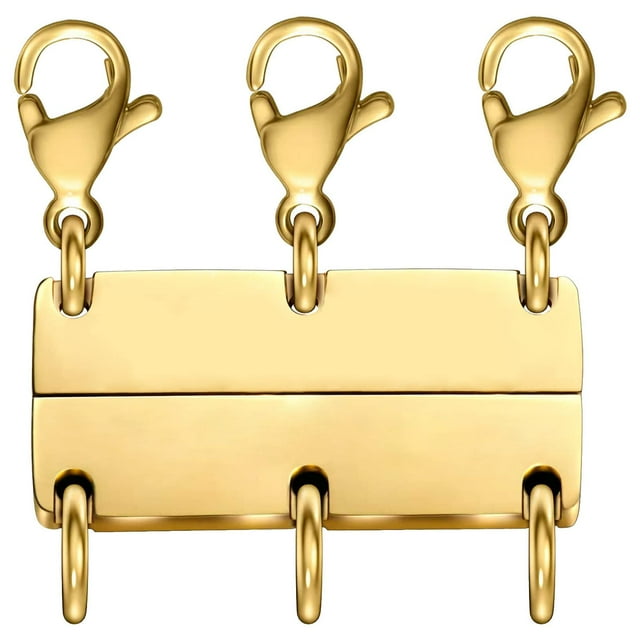 Layered Necklace Clasp 18K Gold and Silver Necklace Separator for Layering, Multiple Necklace