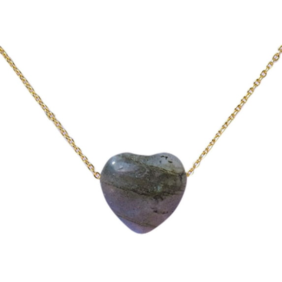Layered Necklace – Dainty Design for Teens Natural Stone Love Pendant Heart Energy Stone Necklace Collarbone Chain Fashion Accessories