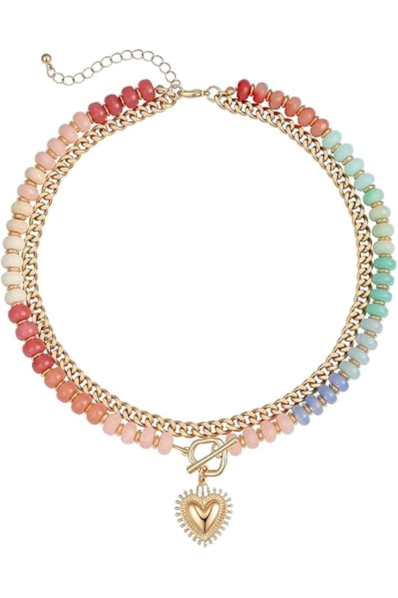 Layered Necklaces for Women, Cute Trendy Jewelry, Anti-Tangle Single Clasp Design, Summer Beach Boho Necklace for Women(RL)