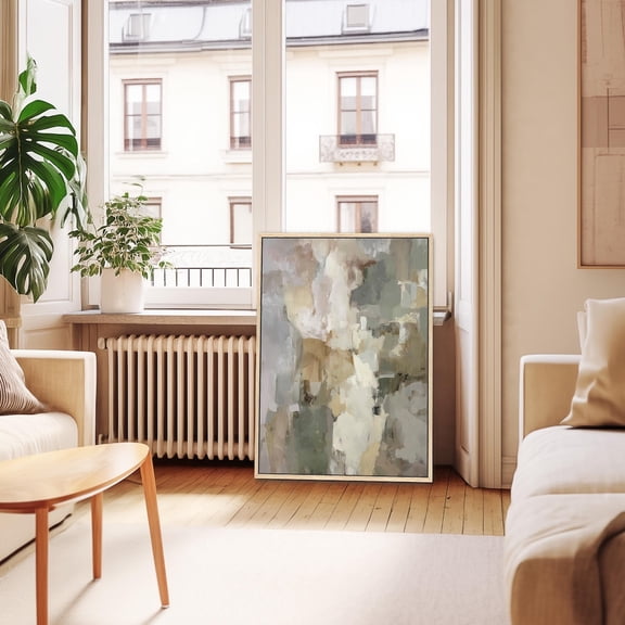 Layered Neutral Wall Art Print, Ivory Taupe Minimalist Home Decor