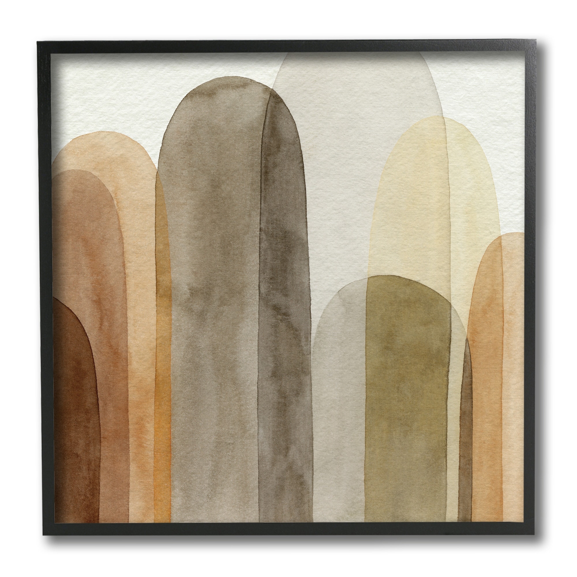 Stupell Industries Layered Opaque Ovals Abstract Brown Shapes,12 x 12,Designed by Grace Popp