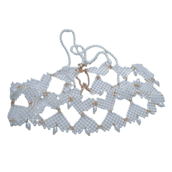 Layered Pearls Body Chain Eye Catching Pearls Beaded Body Chain Chest Chain Jewelry for Special Occasions