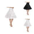 thumbnail image 1 of Layered Petticoat Underskirt, Four Tier Soft Tulle for Poofy Skirt Support, 1950s Vintage Knee Length Crinoline, Volume Enhancement for Dresses, 1 of 4