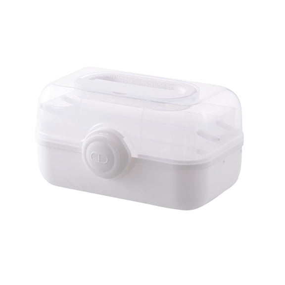 Layered Plastic Storage Cabinet with Handle Portable Storage Box for Home Organization Travel Daily Use 11x4 Inch