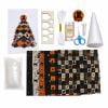 7.48 Inch Layered Quilting Halloween Tree Kit, Black Cat Design 3D Patchwork Fabric Sewing Set, for Adults Beginners Holiday Tabletop Home Decor Gift