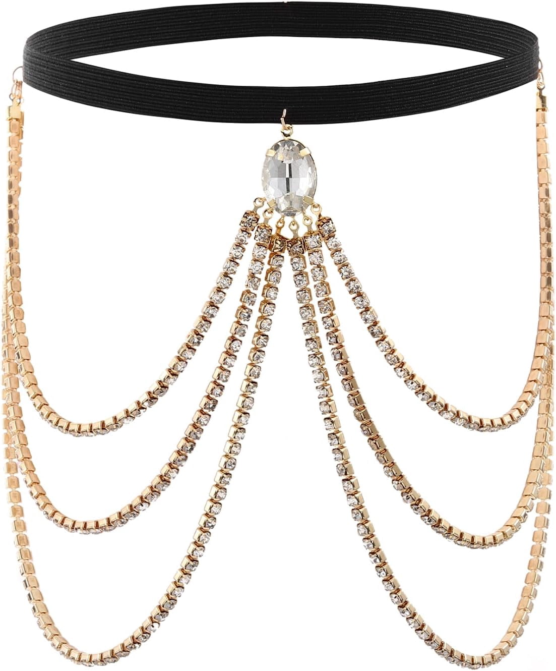 Layered Rhinestone Leg Chain Gold Crystal Elastic Anklet Women Jewelry Accessories For Bikini[o7047]