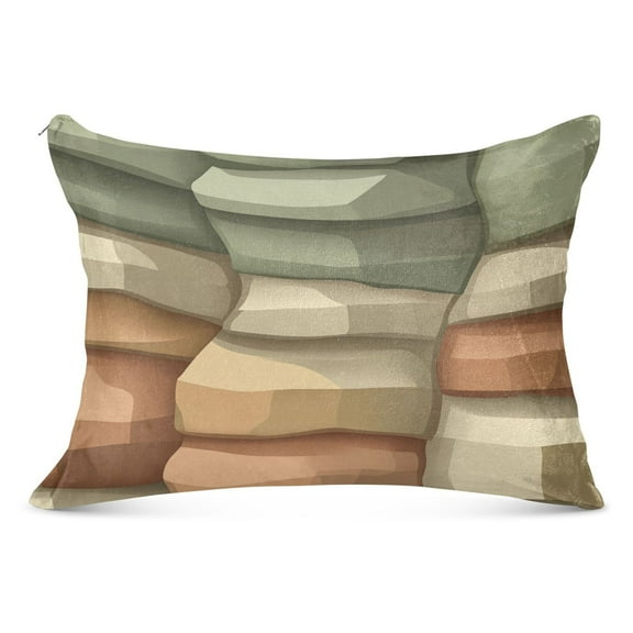 Layered Rock Formation 20x26" Standard Plush Pillow Case, Zippered Hypoallergenic Bed Pillowcase