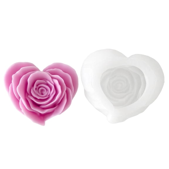 Layered Rose Heart Silicone Form, Crafts, Decorative Wax Mold, Home Display, Resin, Plaster Art Projects