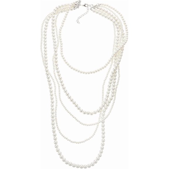 Layered Simulation Necklace for Women Refined Multi-strand Beaded Neck Decoration Chic Design for Sweaters and Flexible Fashion Outfits Distinctive Statement Accessory[b770]