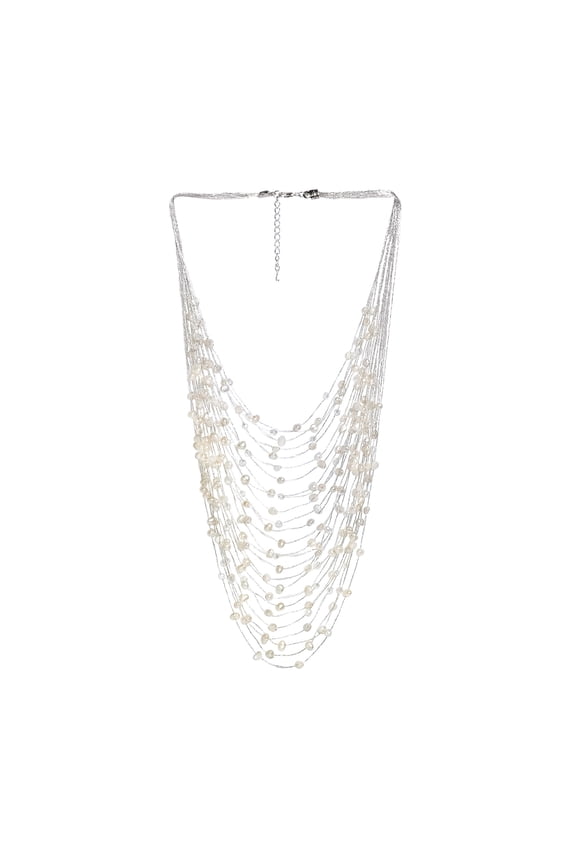 Layered Sophistication Freshwater White Pearls Necklace