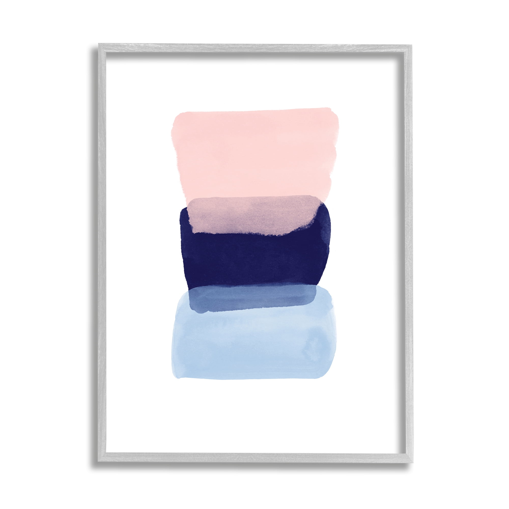 Stupell Industries Layered Squares Abstract Sides Blue Pink,16 x 20,Designed by Seven Trees Design