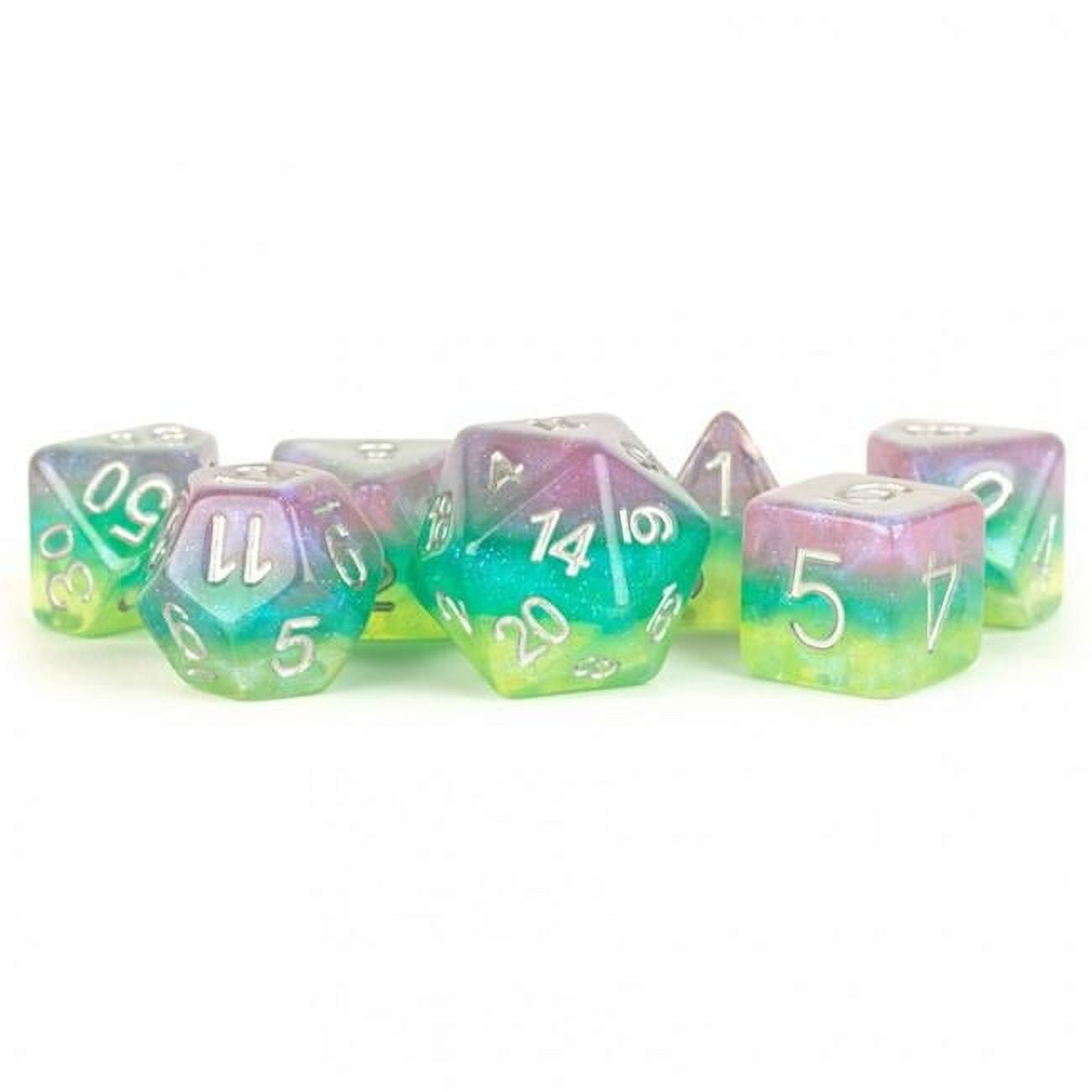 Layered Stardust Radiance Dice, Set of 7